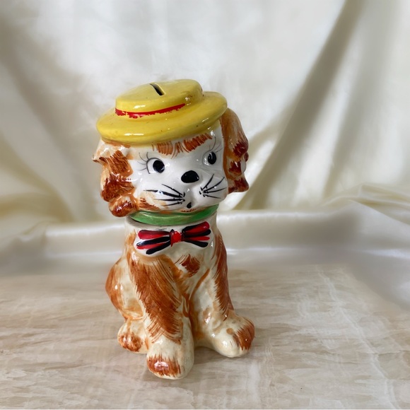 Vintage Other - Vintage Parisienne French spaniel dog ceramic figurine beret home decor dog